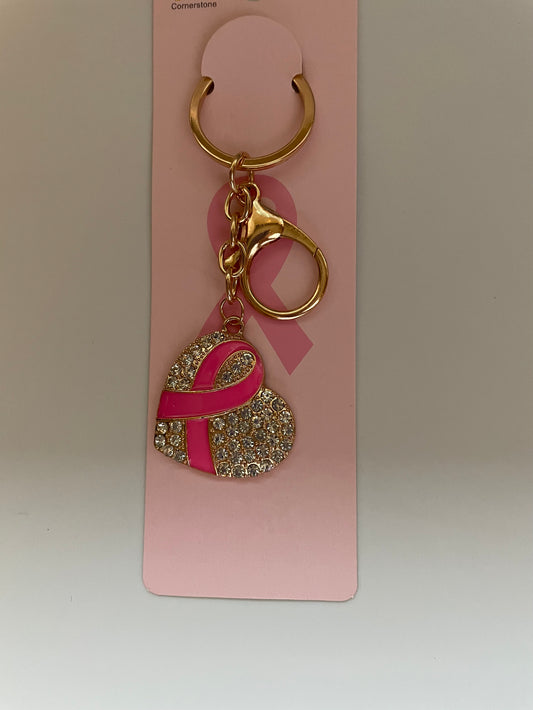 Bling Breast Cancer Keychain