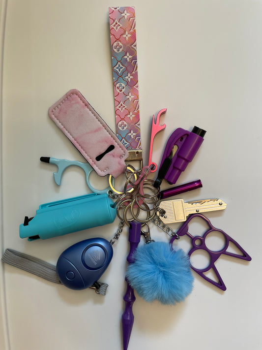 Multi-Color LV 12 Piece Self Defense Keychain